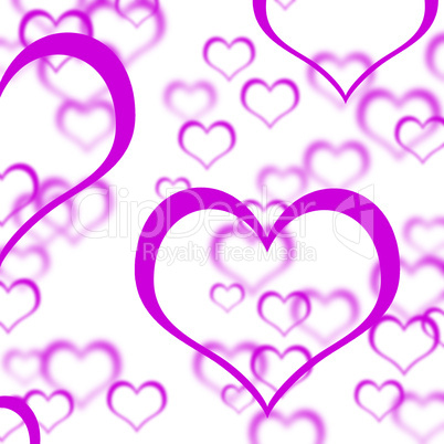 Mauve Hearts Background Showing Love Romance And Valentines