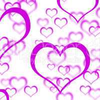Mauve Hearts Background Showing Love Romance And Valentines
