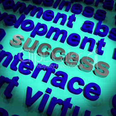 Success Word Showing Achievement Vision And Determination