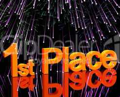 1st Place Word And Fireworks To Show Winning And Victory