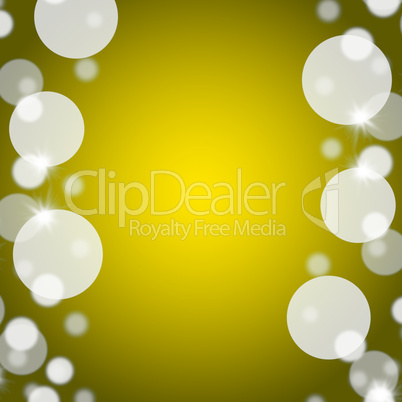 Yellow Bokeh Background With Blank Copy Space And Border