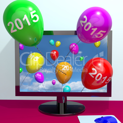 2015 On Balloons From Computer Representing Year Two Thousand An