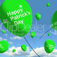 St Patrick's Day Balloons Showing Irish Party Celebration Or Fes