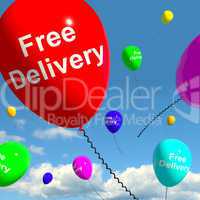 Free Delivery Balloons Showing No Charge Or Gratis To Deliver