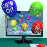 20% Off Balloons From Computer Showing Sale Discount Of Twenty P