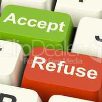 Accept And Refuse Keys Showing Acceptance Or Denial