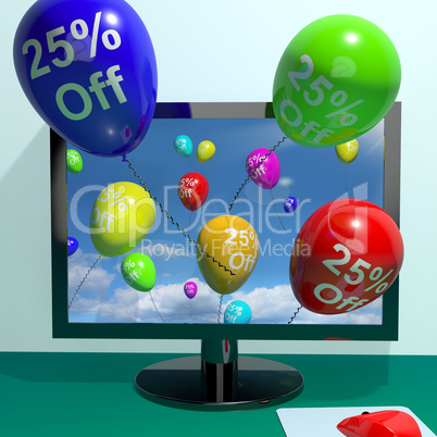 25% Off Balloons From Computer Showing Sale Discount Of Twenty F