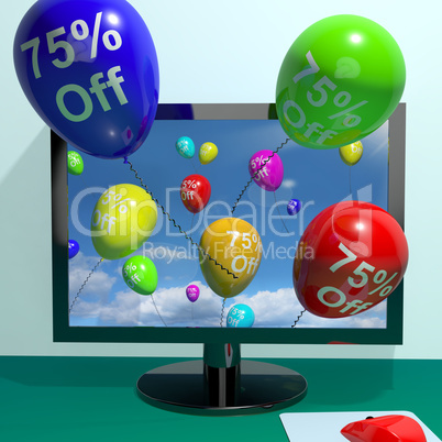 75% Off Balloons From Computer Showing Sale Discount Of Seventy