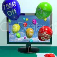 75% Off Balloons From Computer Showing Sale Discount Of Seventy
