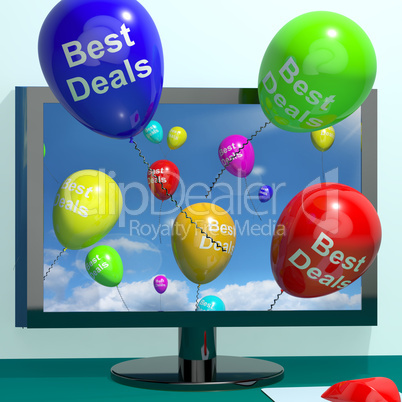 Best Deals Balloons From Computer Representing Bargains Or Disco