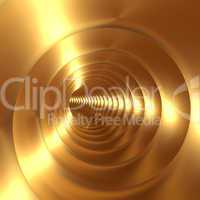 Gold Vortex Abstract Background With Twirling Twisting Spiral