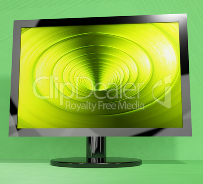 TV Monitor With Vortex Picture Representing High Definition Tele
