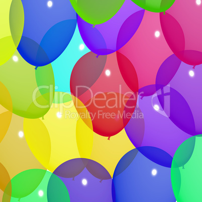 Festive Colorful Balloons In The Sky For Birthday Or Anniversary