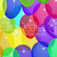 Festive Colorful Balloons In The Sky For Birthday Or Anniversary