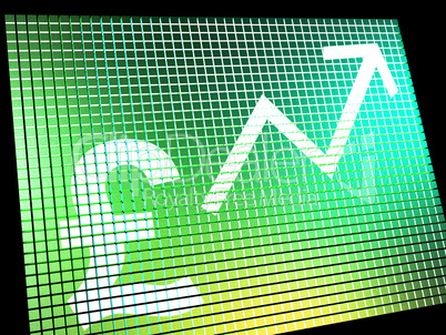 Pound Sign And Up Arrow On Screen Showing Gbp Value Increasing