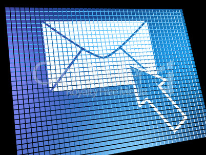 Email Icon Being Selected On Screen Showing Emailing Or Contacti