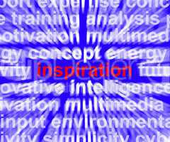 Inspiration Word Zooming Showing Positive Thinking And Encourage