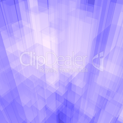 Bright Glowing Blue Glass Background With Artistic Cubes Or Squa