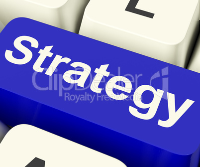 Strategy Computer Key For Business Solutions Or Goals