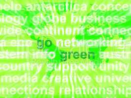 Go Green Words Showing Recycling And Eco Friendly