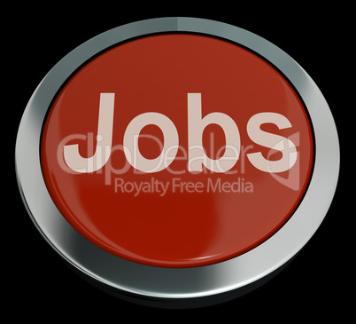 Jobs Computer Button In Red Showing Work And Careers