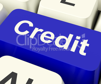 Credit Key Representing Finance Or Loan For Purchases