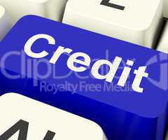 Credit Key Representing Finance Or Loan For Purchases