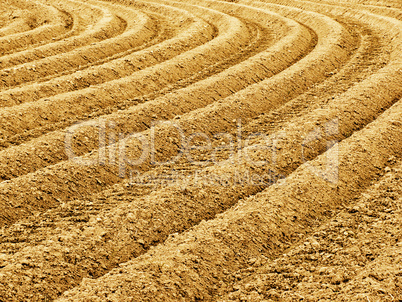 Background of newly plowed field ready for new crops