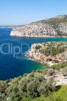 Turquoise lagoon of Aegean Sea, Thassos island, Greece