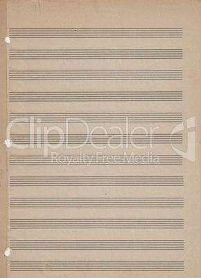 Blank vintage sheet music