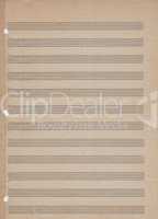 Blank vintage sheet music