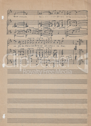 Old vintage sheet music