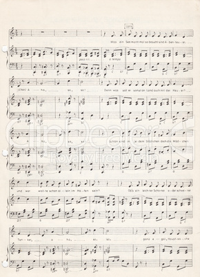 Old vintage sheet music