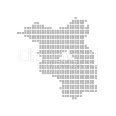 Pixelkarte - Umriss von Brandenburg