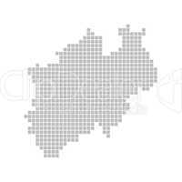 Pixelkarte - Umriss von Nordrhein-Westfalen