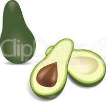 two avocado halves with kernel – alligator pear