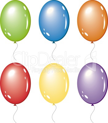 set of balloon isolated on white