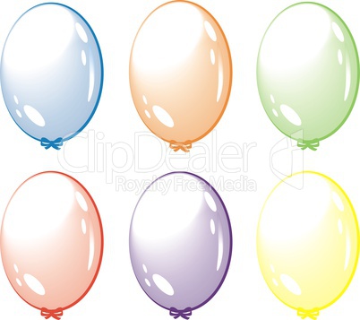 set of balloon isolated on white
