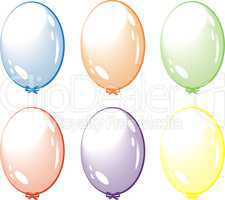 set of balloon isolated on white