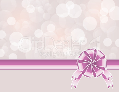 Violet background with bow, stars and blurry light