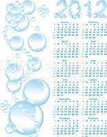 vector calendar 2012  on blue bubble background
