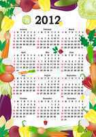 vector calendar 2012 in colorful frame