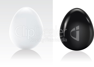 Black and white easter egg, vector holiday symbol