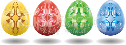 Colored easter egg  decorated by pattern