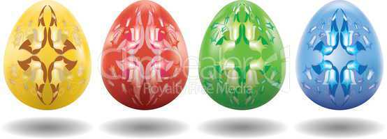 Colored easter egg  decorated by pattern