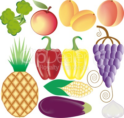 fruits and vegetables set