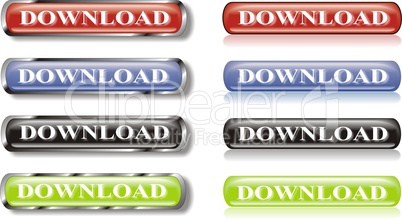 set of download glossy buttons