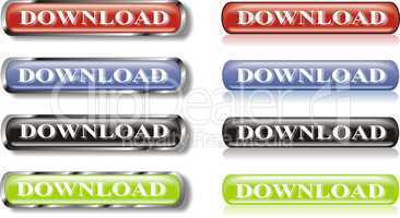 set of download glossy buttons