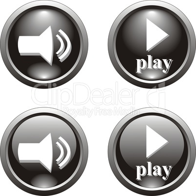 set of black  button  or icon for webdesign