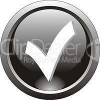 black  button  or icon for webdesign - checkmark